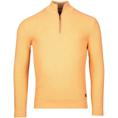 Baileys Trui Half Zip Structure Knit Combed Cotton Zalm / male