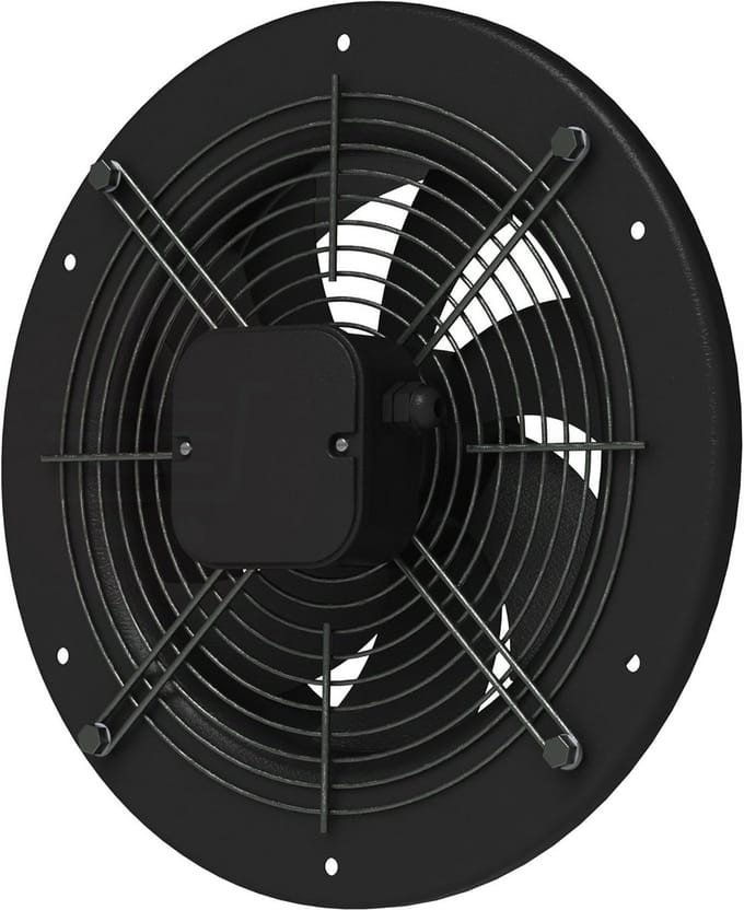Axiale Ventilator - Buisventilator Afzuiger - Ventilatiesystemen - Industrieel Ontwerp - Ø 400 mm - Zwart
