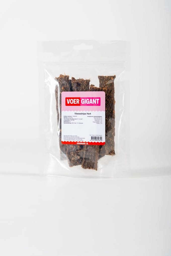Vleesstrips Hert 12 x 100 g