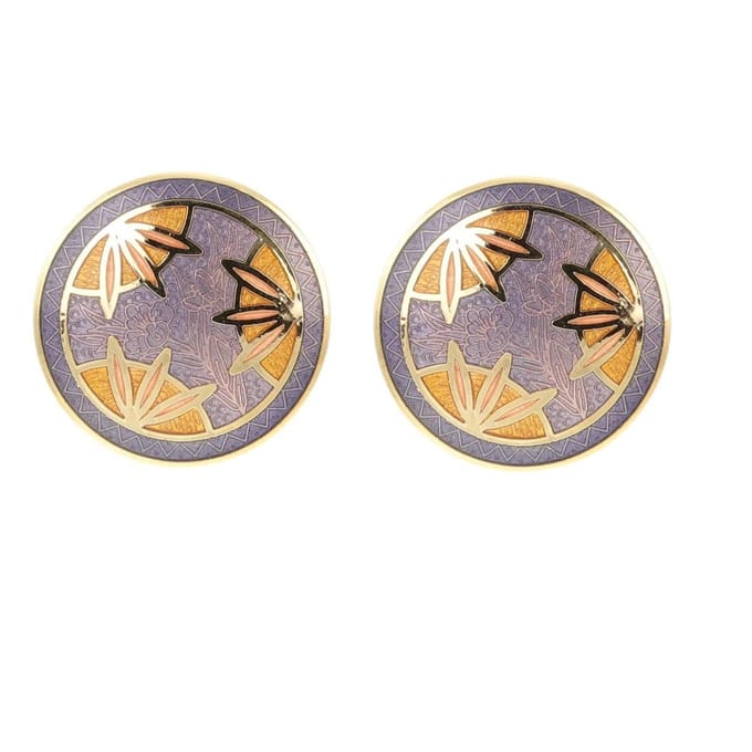 Behave - Oorstekers dames - paars en bruin - 2,5 cm