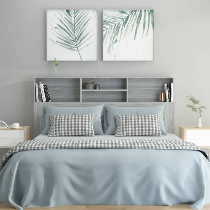 vidaXL - Hoofdbordkast - 160x19x103,5 - cm - grijs - sonoma - eikenkleurig