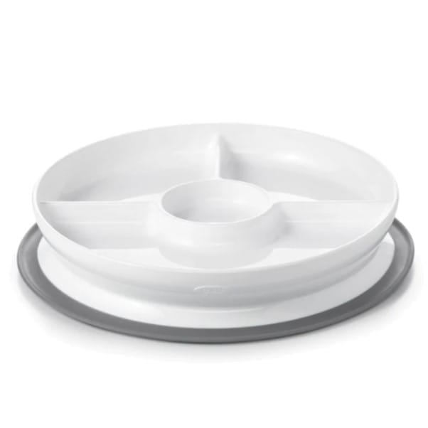Assiette Compartimentée Avec Ventouse en Silicone Gris, Oxo