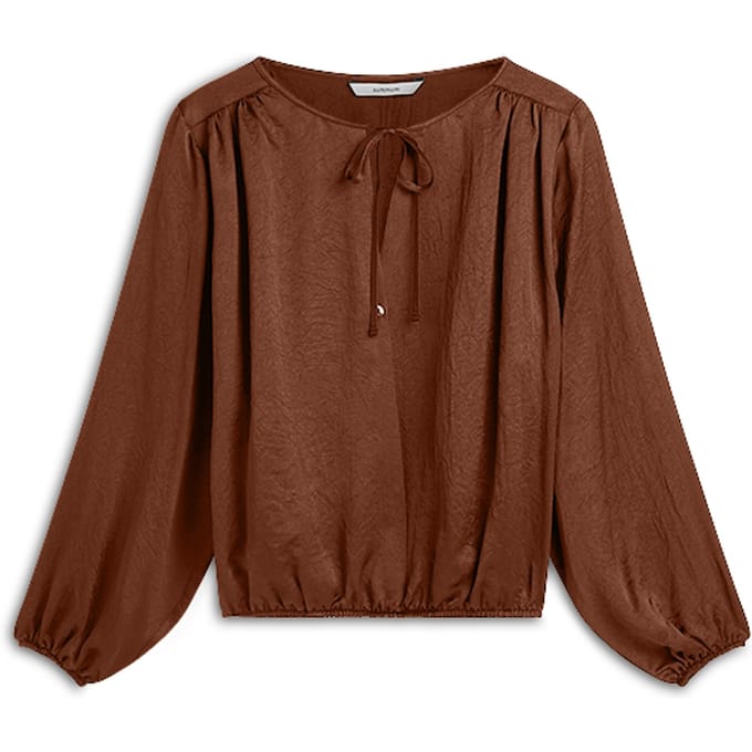Summum Top Silky Casual Blouses Bruin 2s3552-12493