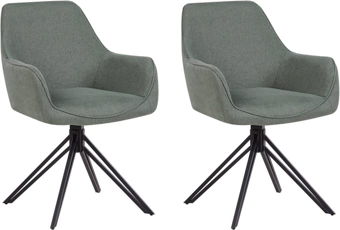 JODAR - Eetkamerstoel set van 2 - Groen - Polyester