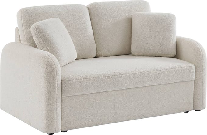 sweeek - Wit boucléstoffe bank milano, 2-ztis