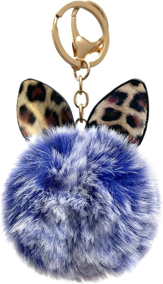 Fluffy bol hanger Sleutelhanger - Sleutel/Tas accessoires - blauw