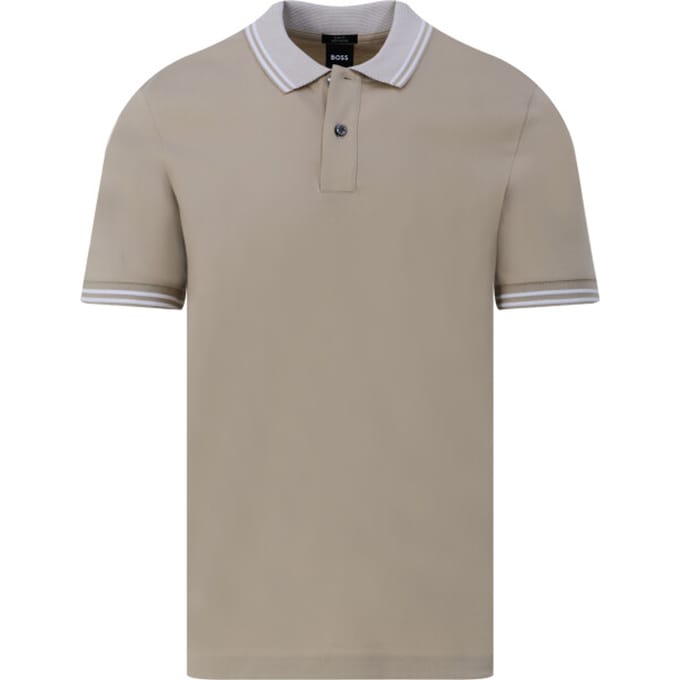 BOSS Black poloshirt beige 100% katoen