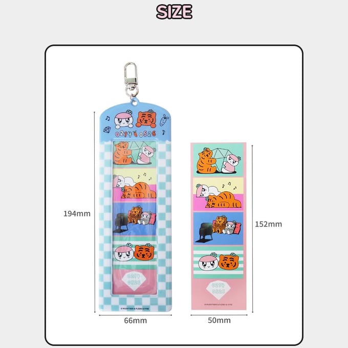 SEVENTEEN BONGBONGEE x MUZIKTIGER 4-vaks Sleutelhanger roze