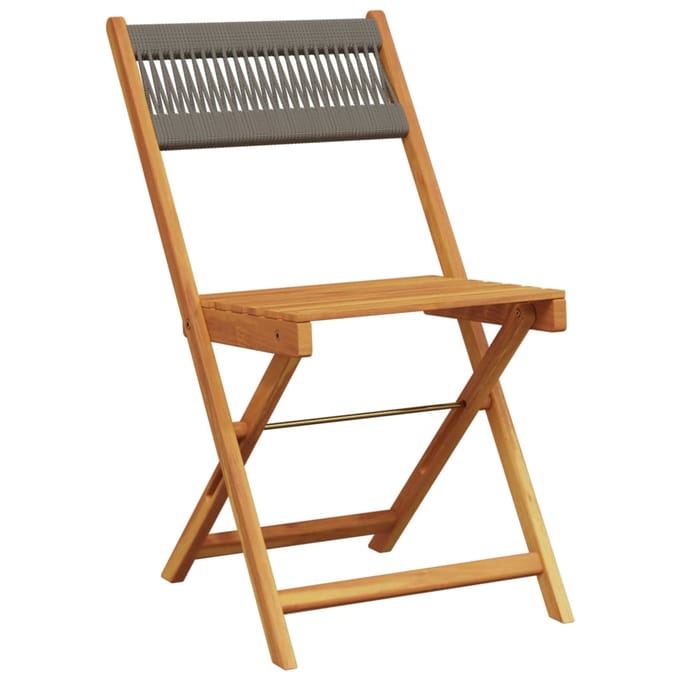 vidaXL - Opklapbare - stoelen, - 8 - stuks, - grijs, - massief - acaciahout