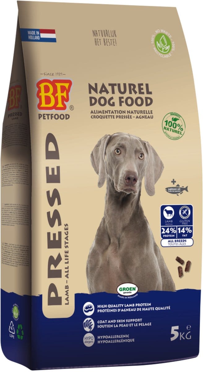 Biofood Geperst Lam & Rijst Premium - Hondenvoer - 5 kg