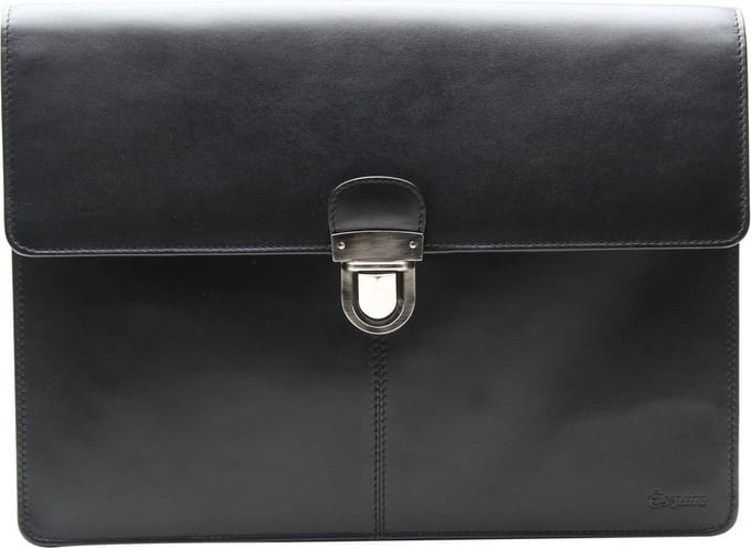 Esquire Leren Afzonderlijke gevallen Oxford Document Case Black Zwart