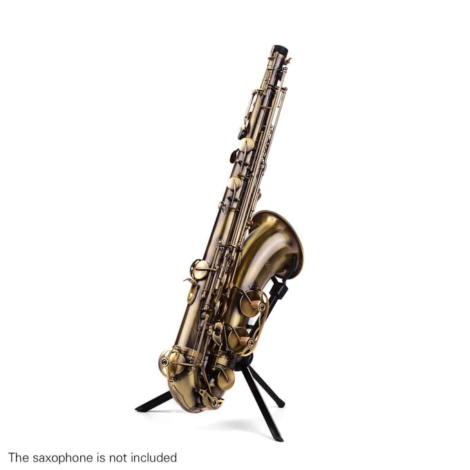 Draagbare tenorsaxofoonstandaard Sax vloerstandaardhouder roestvrij staal for tenor sax zwart