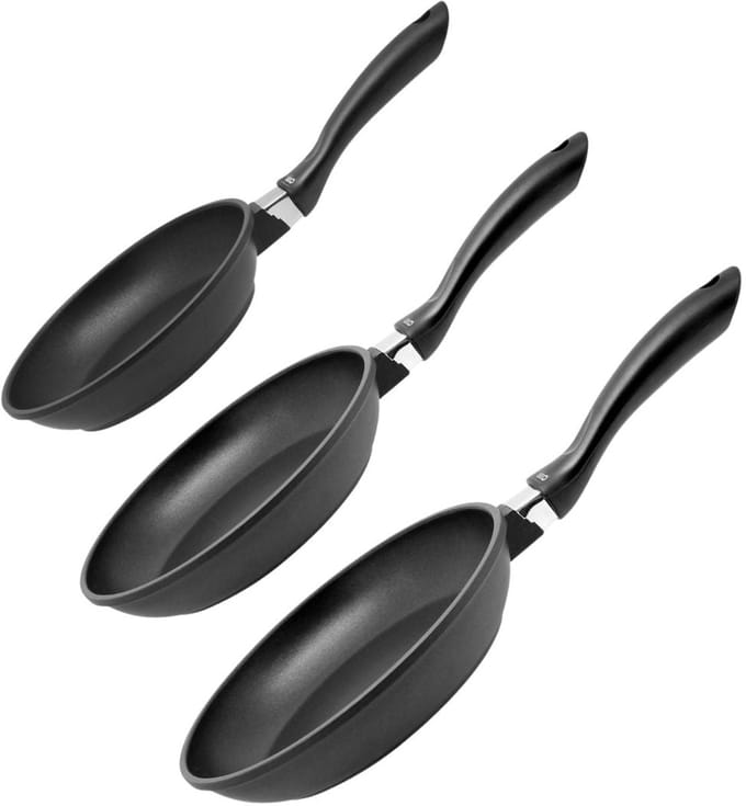 Set van 3 pannen 20 cm 24 cm en 28 cm zonder PFAS Elo Alucast
