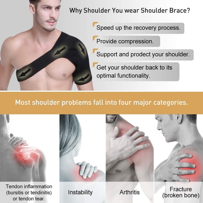 Schoudersteunbrace voor mannen en vrouwen Verstelbare schouderbrace beige