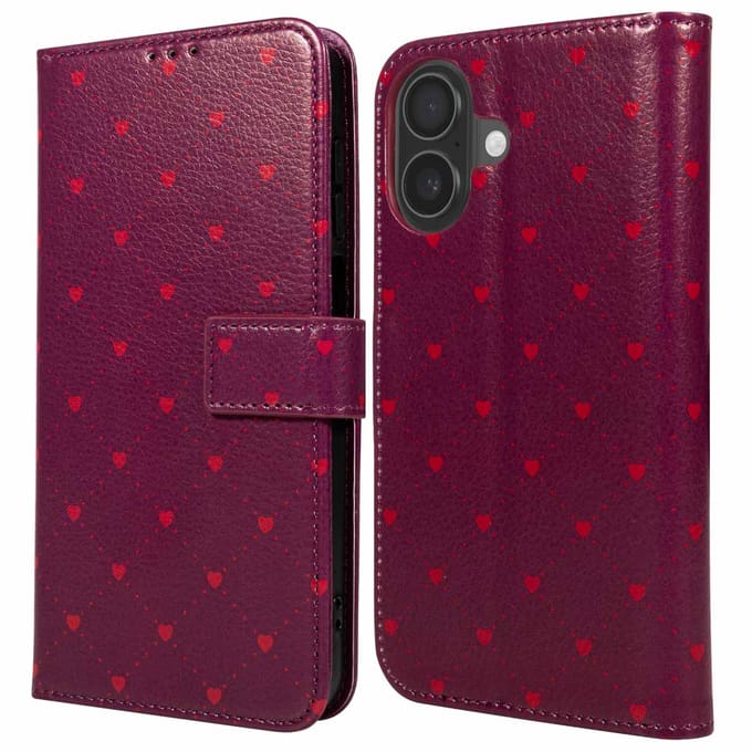 imoshion Hoesje - Geschikt voor Apple iPhone 17 - Design Bookcase smartphone - Crush Check Coral Dust