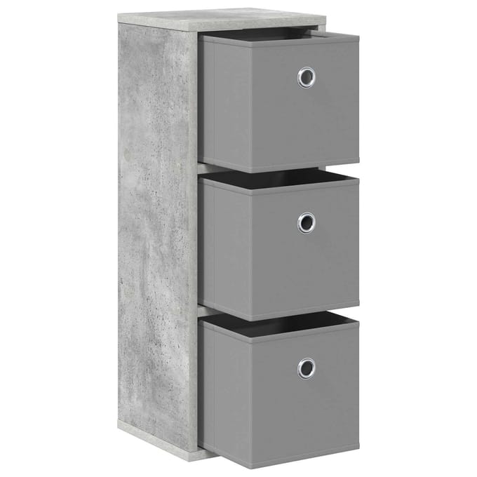 vidaXL - Dressoir - met - lade - Beton - Grijs - 25,5 - x - 22 - x - 69,5 - cm