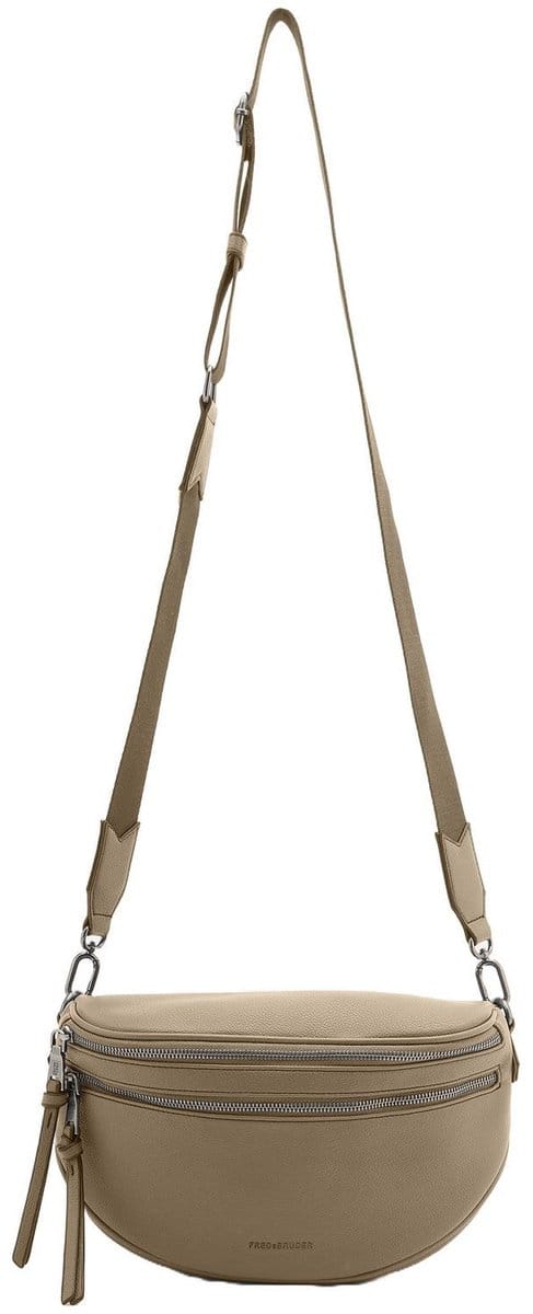 FREDsBRUDER Leren schoudertas Bestie Beltbag Dark Taupe