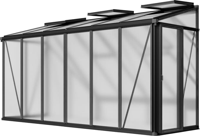 GFP Muurkas Flora 26 - aluminium - 388x132 cm - 16 mm polycarbonaat panelen