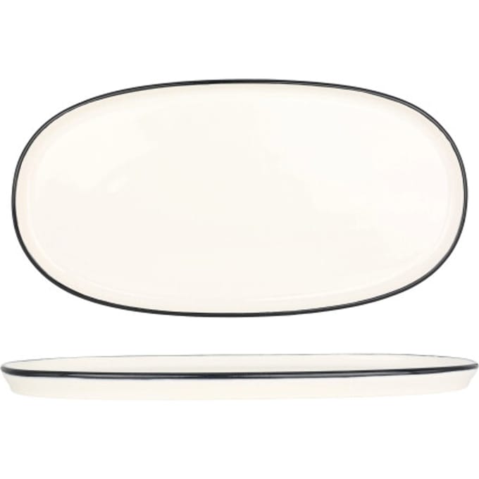 Bonna Serveerschaal - Linea Black - Porselein - 30 cm - set van 2
