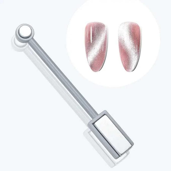 Bâton magnétique multifonction à double extrémité pour nail art œil de chat, pour vernis gel, outil de manucure en gel œil de chat 1pc white