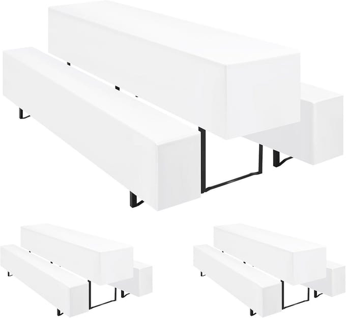 Set van 3 Bier Tafel Covers voor Partytenten en Sofa's, Witte Bier Tafelbekleding (50 x 220 cm)