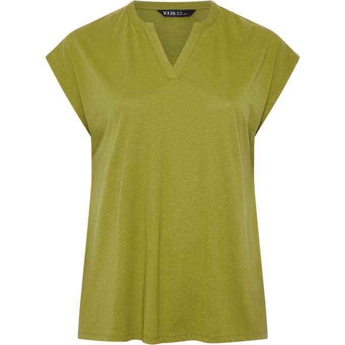 Yours Groen Tshirt Met Vhals Size 42