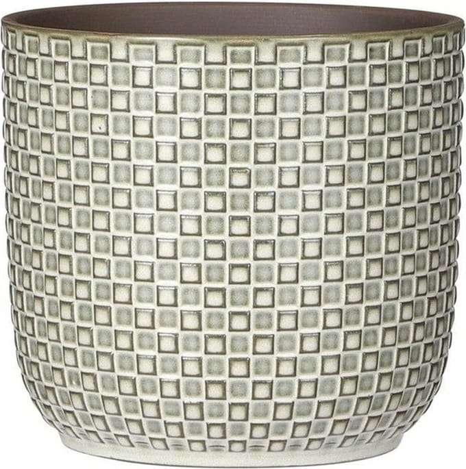 Mica Decorations - Plantenpot/bloempot - Keramiek wit - D17 x H16 cm