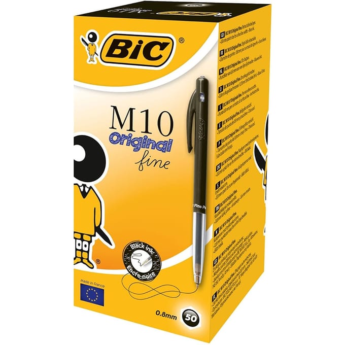 BIC M10 Original - Balpen - Zwart - 50 stuks