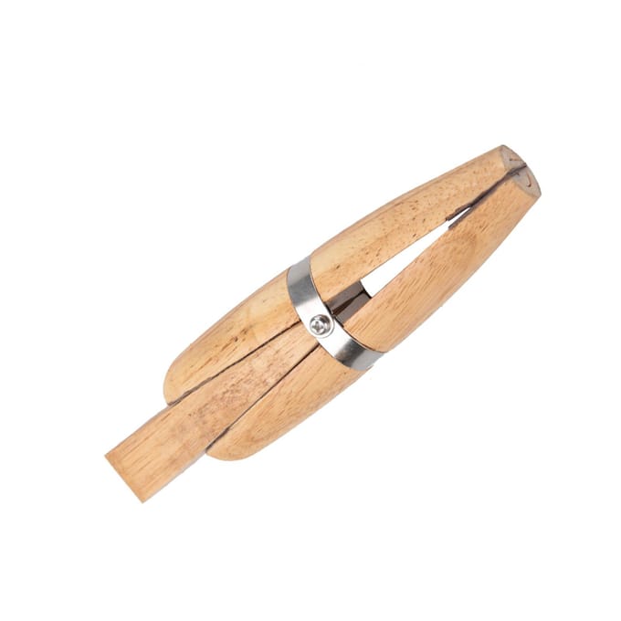 Houten ringklem, juweliershouder, sieradenmakerij, professioneel handgereedschap beige