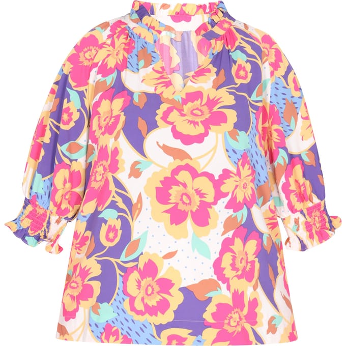 usha Grote maat blouse Dames roze rood