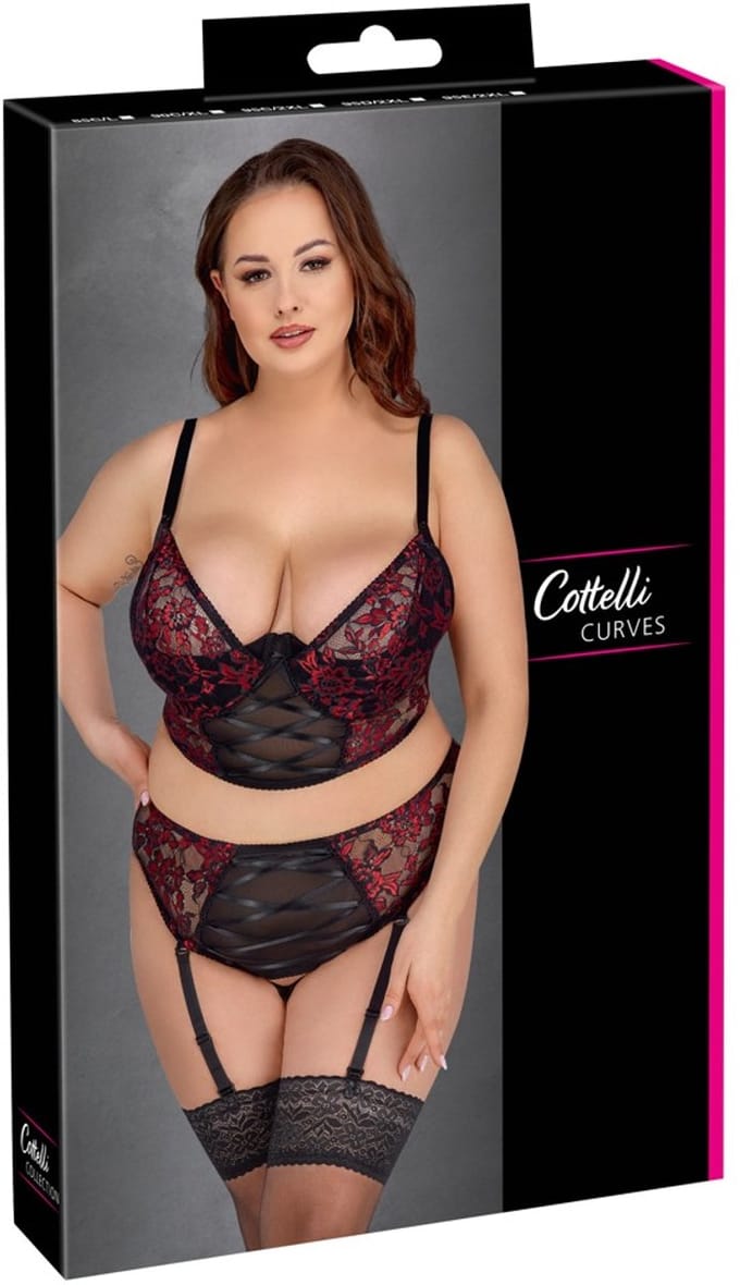 Curvy Lingerie Set met Rode Motieven