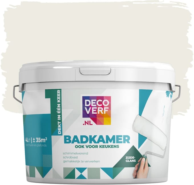 Decoverf badkamerverf gebroken wit 9010, 4L