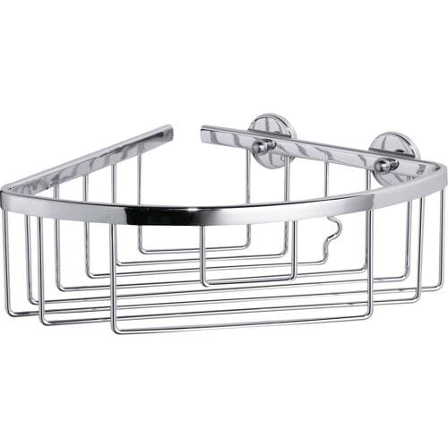 Tesa® Aluxx hoek douche- badmand, hoogglans verchroomd aluminium, zelfklevend