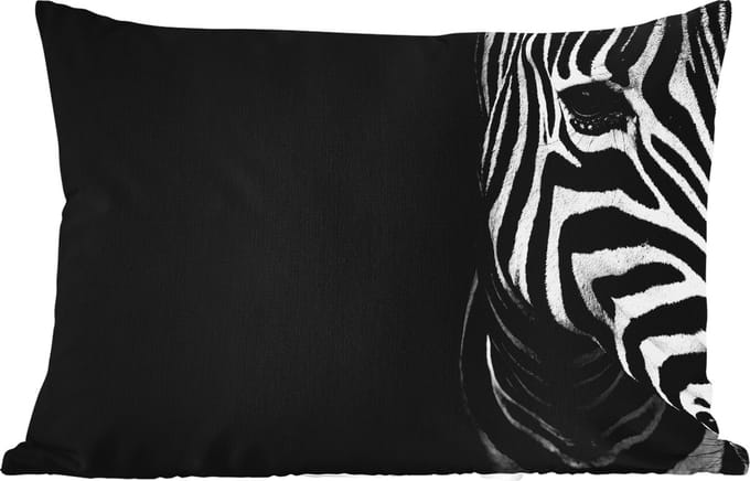Buitenkussens - Tuin - Dieren - Zebra - Zwart - Wit - 50x30 cm