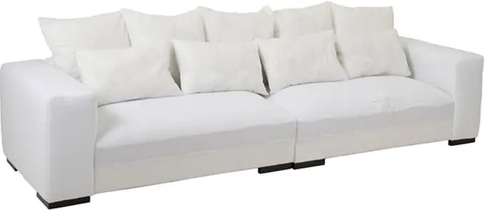 J-Line onderstel Zetel + 9 Kussens Monaco Xl - textiel - wit