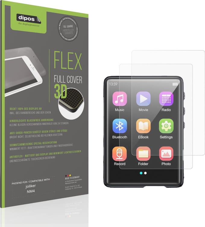 dipos FLEX – 2x Matte Screenprotector geschikt voor joliker NM4 | Volledige Schermbescherming | Case-Friendly