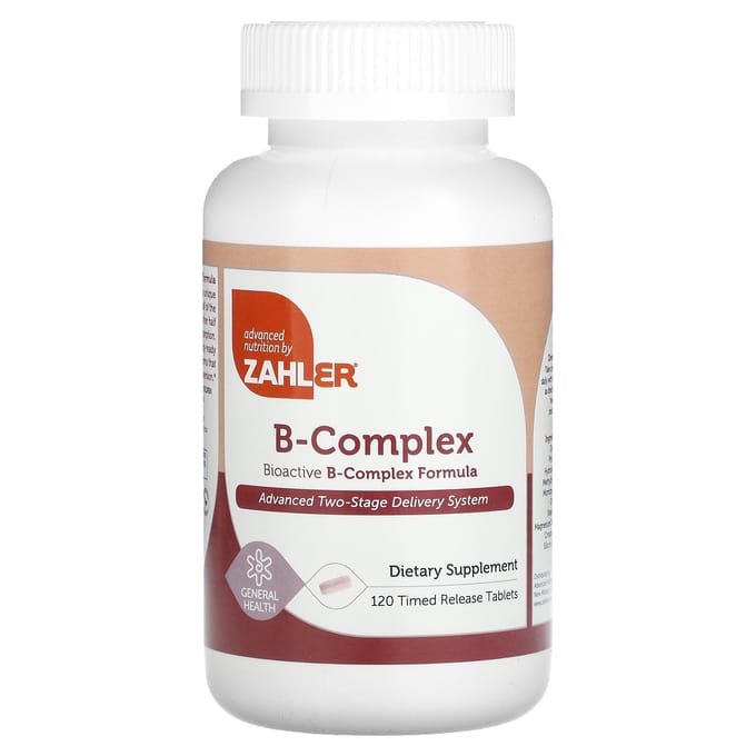 Zahler, Complexe B bioactif, 120 comprimés à libération prolongée