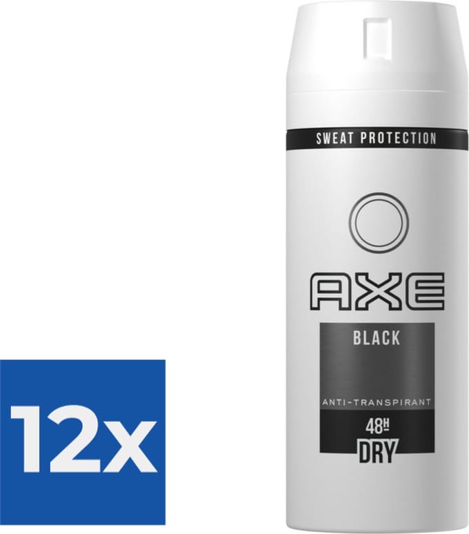 Axe Deospray Black Dry - 150 ml - Voordeelverpakking 12 stuks