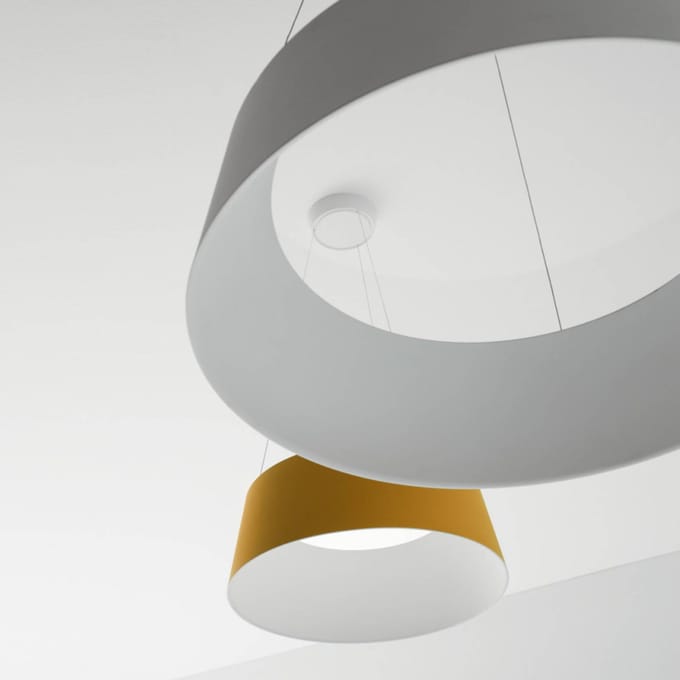 Stilnovo Oxygen LED hanglamp, geel, Ø 56 cm