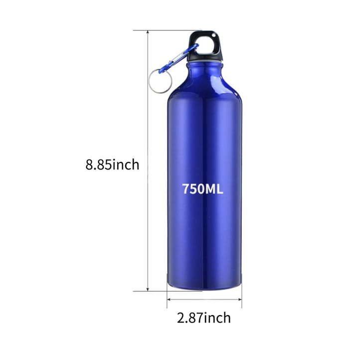 750 ml waterflessen met karabijnhaak Draagbare aluminium waterfles Herbruikbare lekvrije waterkan voor veelkleurig