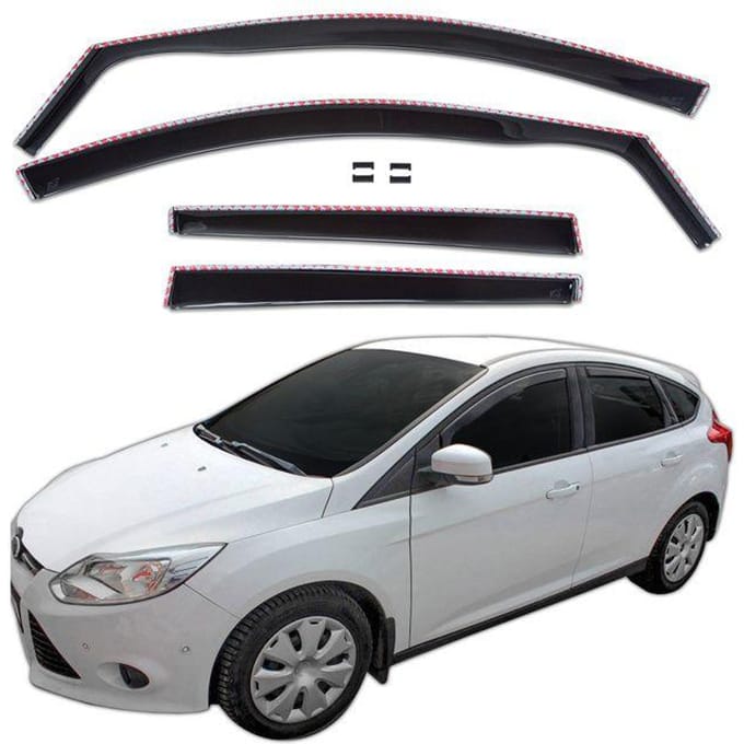 Windvangers - SCOUTT - Ford Focus 3 4/5D - Getint - Versterkt Acryl - Eenvoudige Installatie