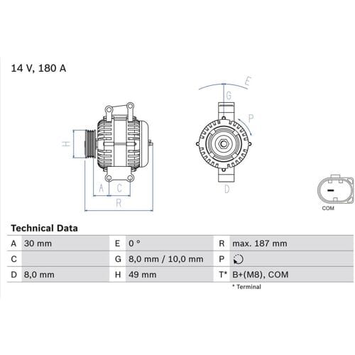 Driefasige generator BOSCH 0 986 048 820