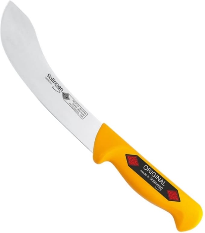 Eikaso Solingen Haakvormig Vilmes – 13cm Lemmet – Ergonomisch Geel Handvat