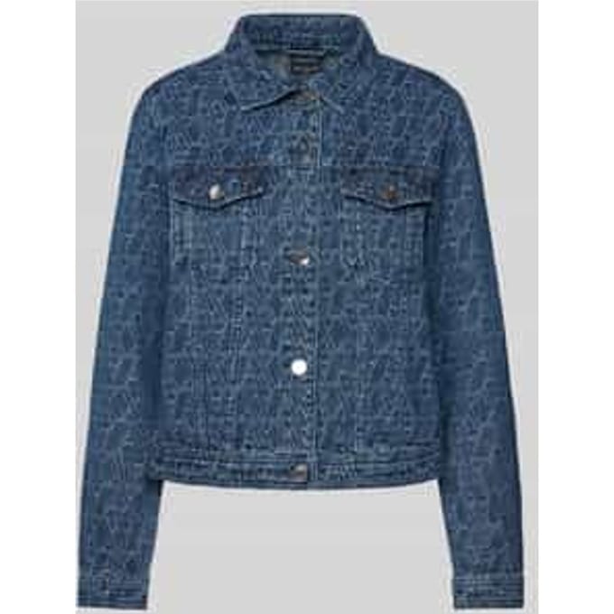 Jeansjack met paspelzakken op de borst