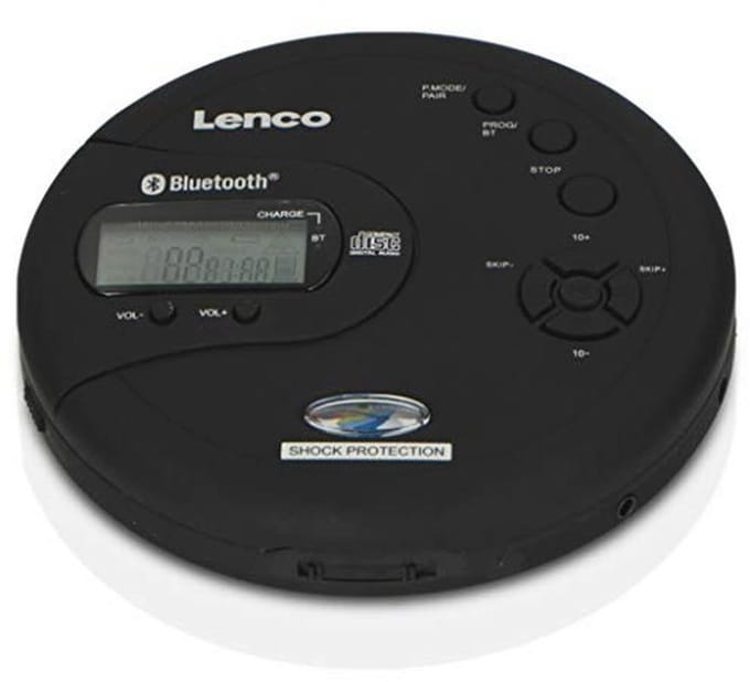 Draagbare CD-speler met Bluetooth en MP3-functie - Antischok, Oplaadbare Batterij, Hoofdtelefoon en USB-oplaadkabel - Zwart