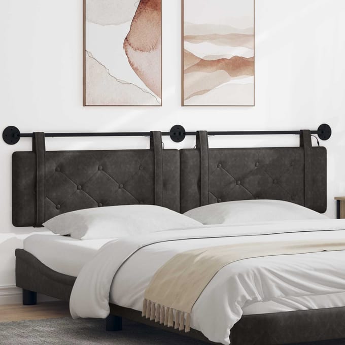 vidaXL - Hangend - hoofdbord - Zwart - Antiek - PU