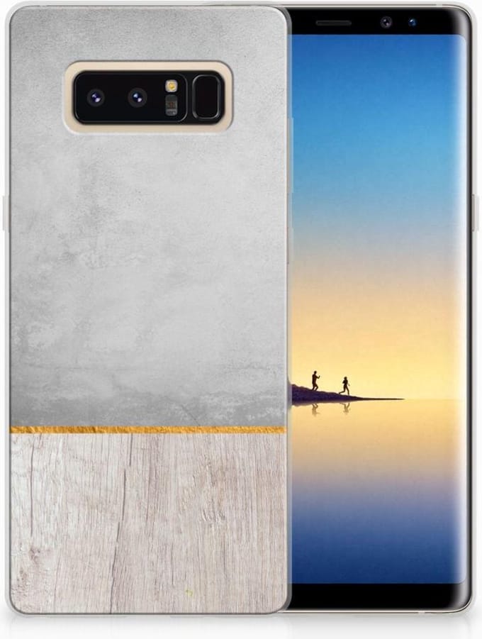 Samsung Galaxy Note 8 Bumper Hoesje Wood Concrete