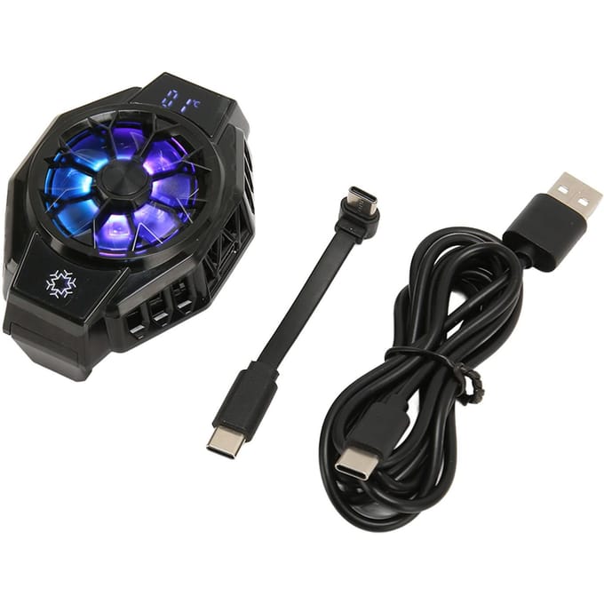 Mobiele Telefoon Koeler Semiconductor Digitaal Display Draadloos Opladen Achterclip Stille Werking Mobiel black