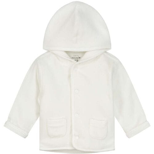 Prénatal newborn jas rib velours - Unisex - Ivoor Wit - Maat 68