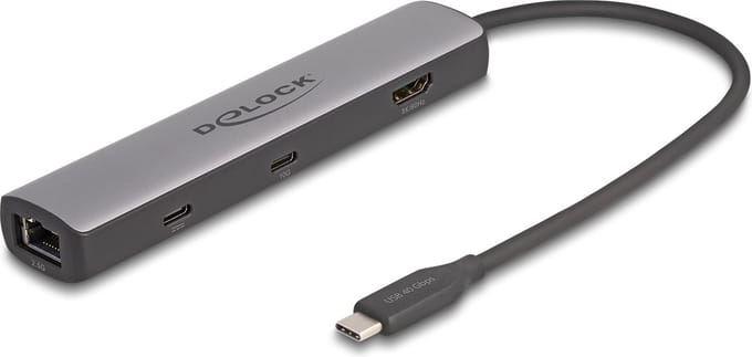 Delock USB 40 Gbps USB Type-C™ Docking Station 8K - HDMI / USB 10 Gbps / 2.5 Gigabit LAN / PD 3.0 100 W